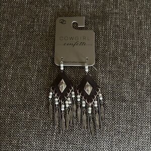 Black and Silver Dangle Earrings